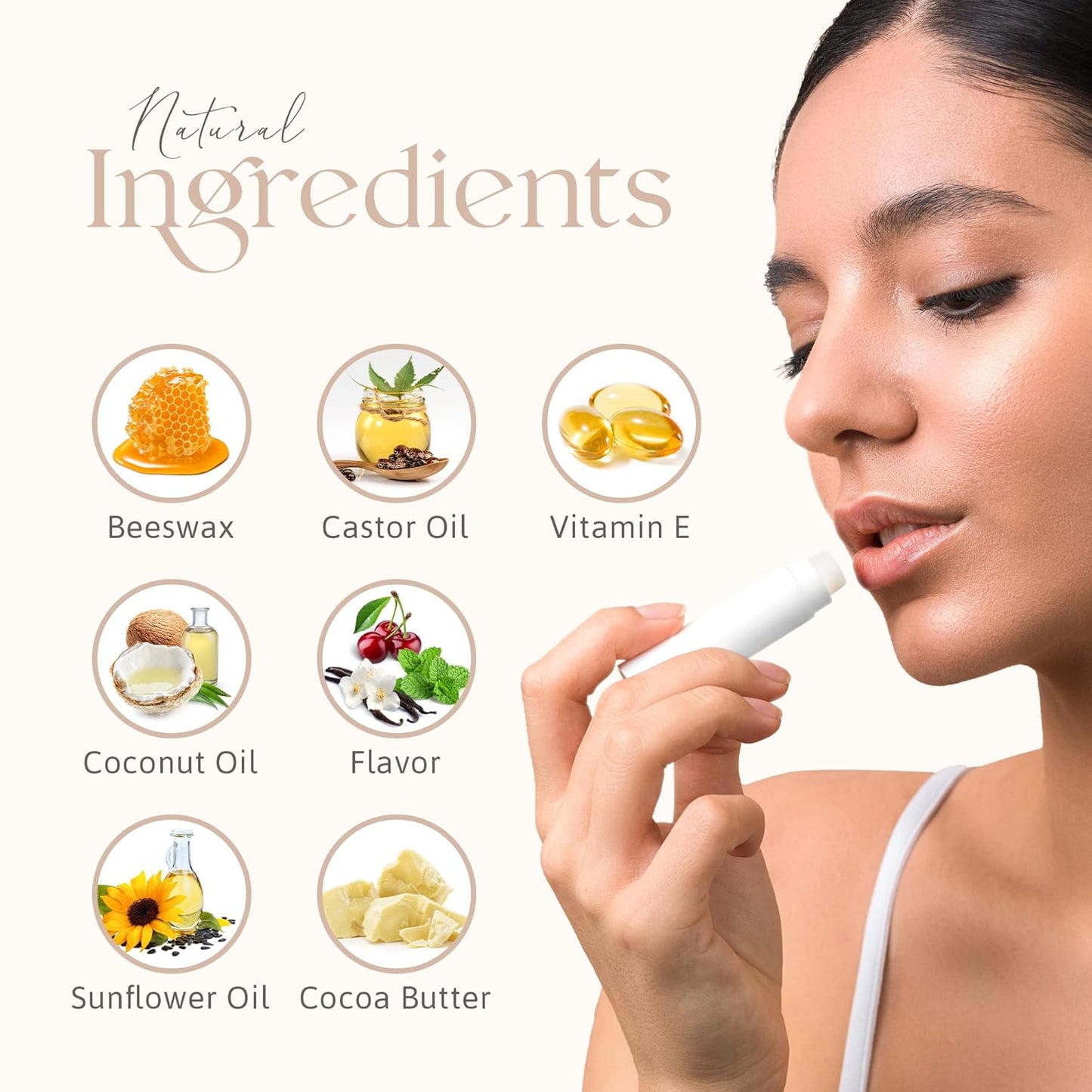 Skiennix Lip Balm Bulk - Natural Ingredients with Vitamin E & Shea Butter | 50 Count, Vanilla - Perfect for Parties & Weddings
