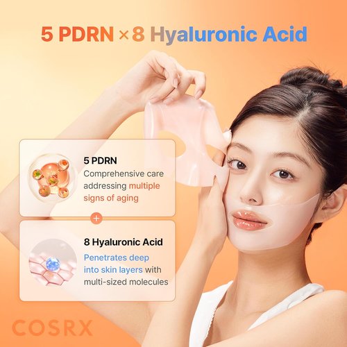 COSRX 5 PDRN Hyaluronic Acid Hydrogel Mask - Overnight Hydration & Firming for Glass Glow Skin | 34g x 3ea