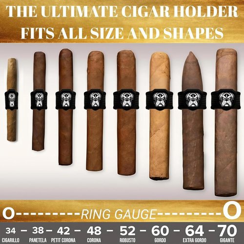 Dominant Magnetic Cigar Holder - Universal Cigar Clip with Strong Magnet & Elastic Silicone | 2 Pack in Blue & Black