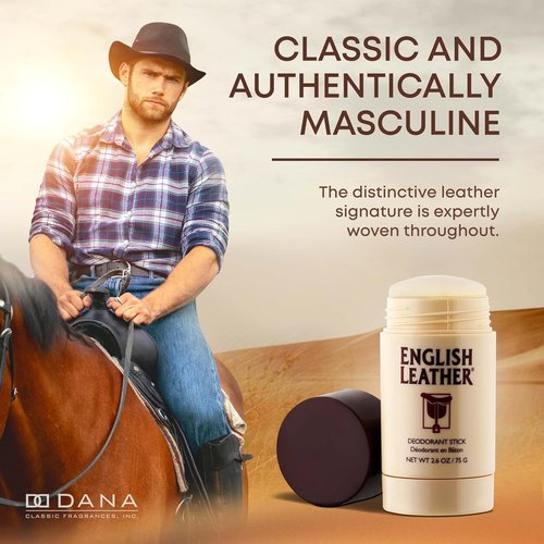 English Leather Deodorant for Men - Classic Citrus & Woody Scent | Long-Lasting 2.6 Oz (75 g)