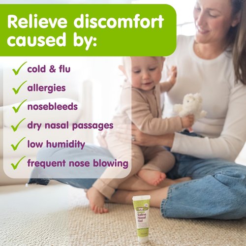 Boogie Saline Nasal Gel, Made with Aloe and Isotonic Saline, Soothes and Hydrates Dry or Irritated Noses