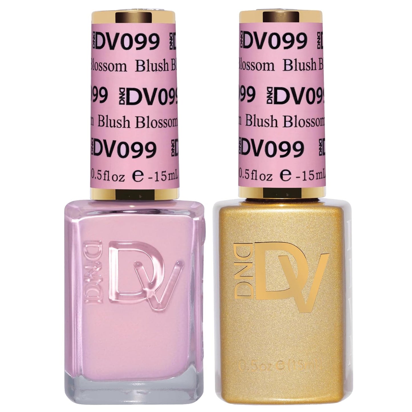 DND Gel Polish Set - Coquette Collection | UV/LED Gel & Air Dry Nail Lacquer Duo - 099 Blush Blossom, 0.5 Fl Oz