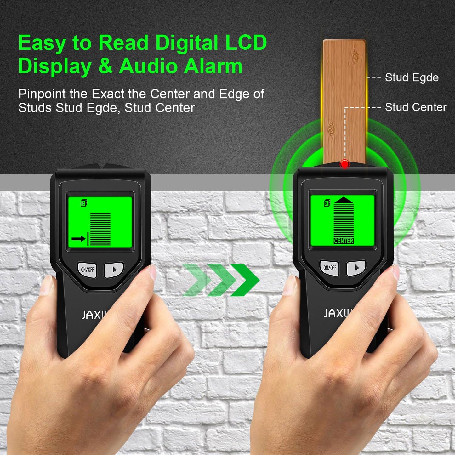 Stud Finder Wall Scanner - 5 in 1 Stud Finder Tool w/Smart Chip and HD LCD Display, Stud Detector Beam Finders for the Center and Edge of Wood AC Wire Metal Studs Joist Pipe (‎Dark Aqua)