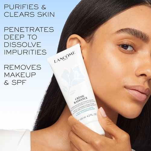 Lancôme Crème Radiance Cleanser - Gentle Cream-to-Foam Formula for Waterproof Makeup Removal | 4.2 Fl Oz