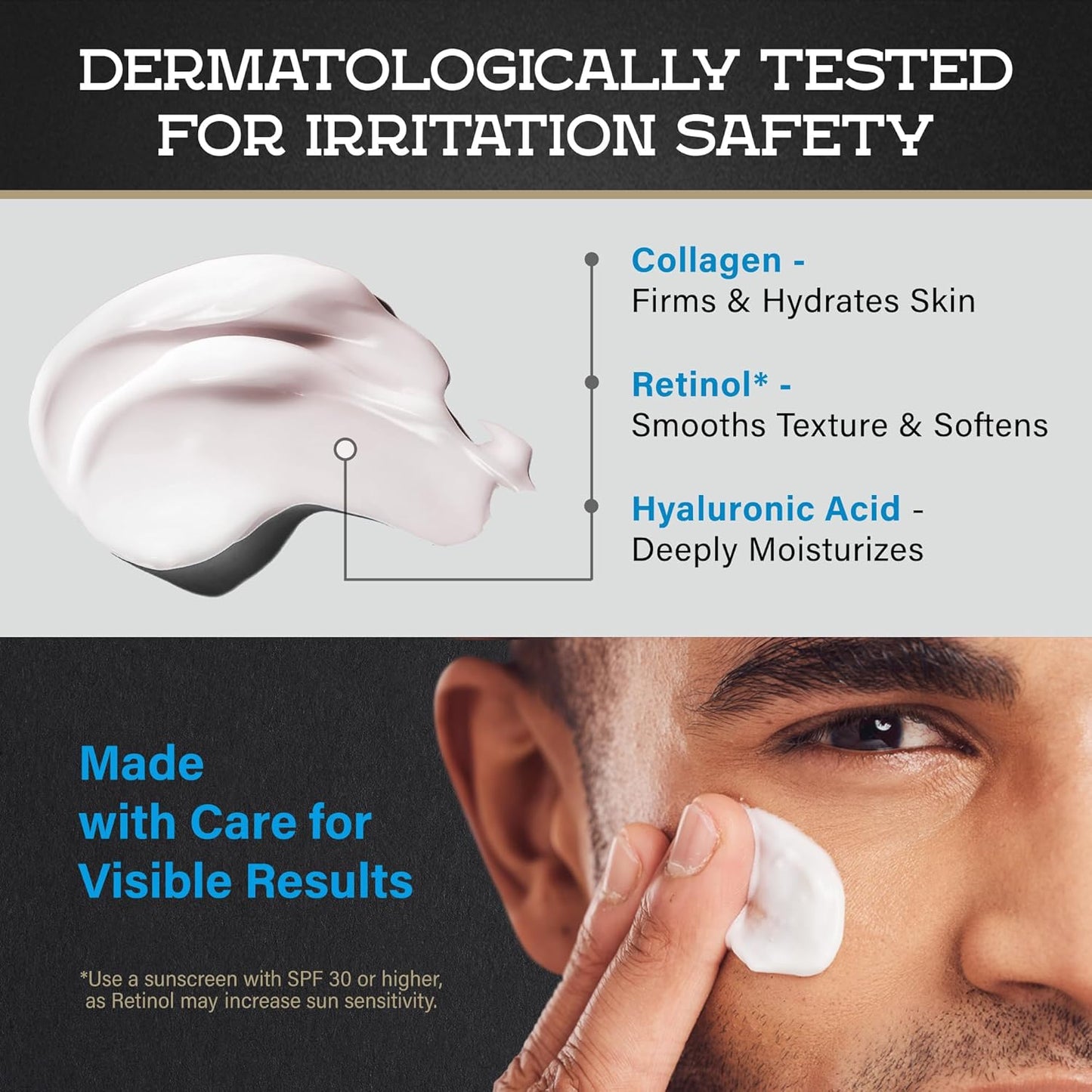 Skiennix Men's Face Moisturizer Cream - Anti-Aging & Hydrating Formula - 2 oz with Collagen & Hyaluronic Acid