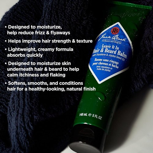 Jack Black Leave It In Hair & Beard Balm - Nourishing Formula for Soft, Manageable Hair & Beard