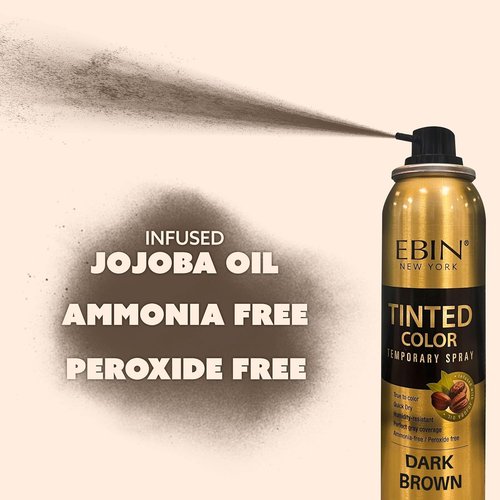 Regine Switzerland Tinted Color Temporary Spray - Gray Root Touch-Up, Jet Black, Quick Dry & Humidity-Resistant