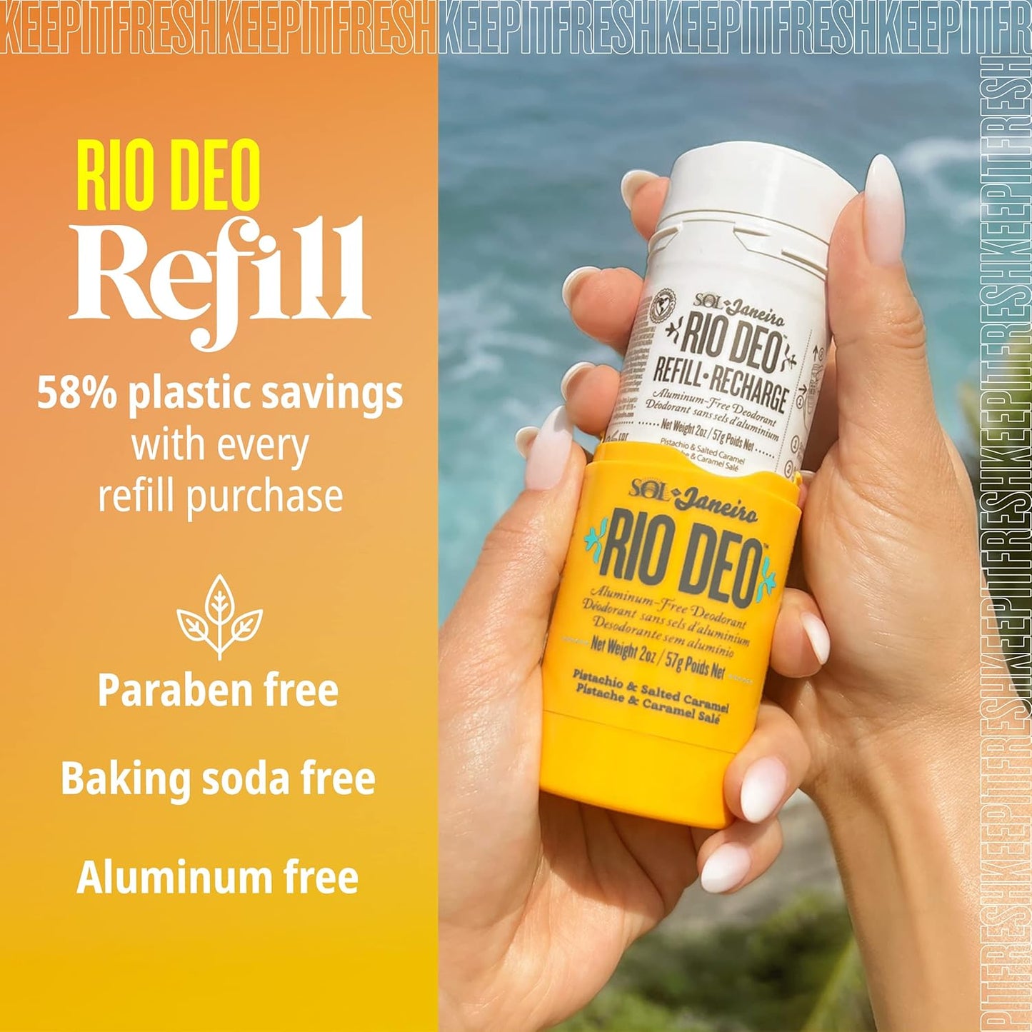 Sol de Janeiro Rio Deo - Aluminum-Free Deodorant Refill Cartridge | Eco-Friendly & Long-Lasting