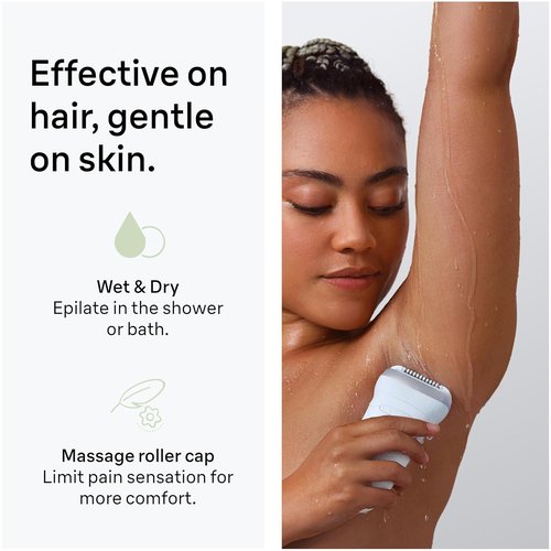 Braun Silk-épil 7 Epilator - Women's Hair Removal Device | Wet & Dry Use, Wide Head, Silver