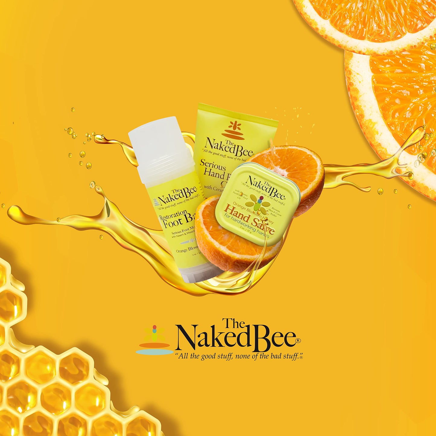 The Naked Bee Orange Blossom Honey Hand Cream (8 oz) Intensive Nourishing Cream for Smoother and Softer Hand - Unscented Deep Moisture and Repair for Dry Skin