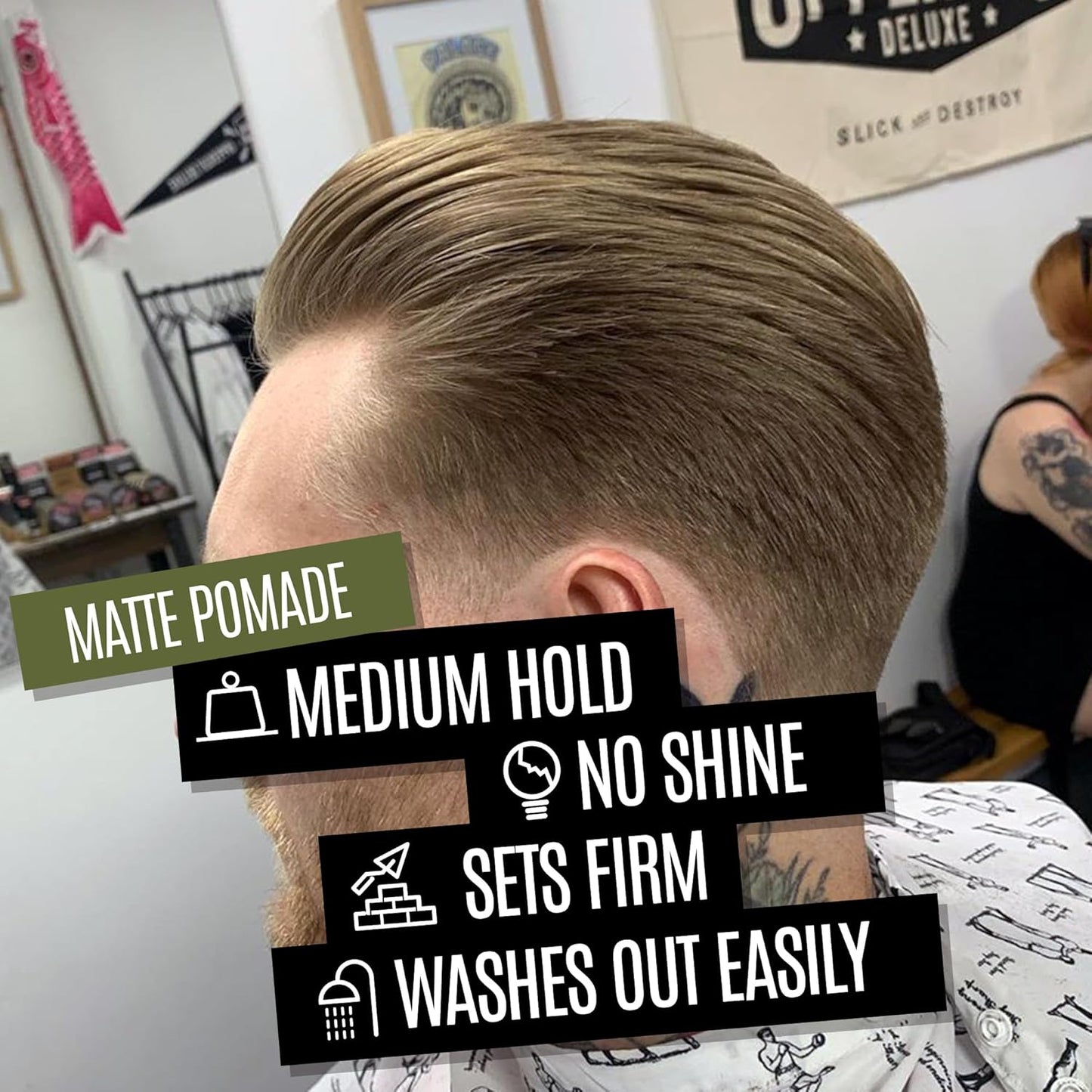 Uppercut Deluxe Matte Pomade - Barbers Collection for Strong Hold | 10.5 oz / 300 g