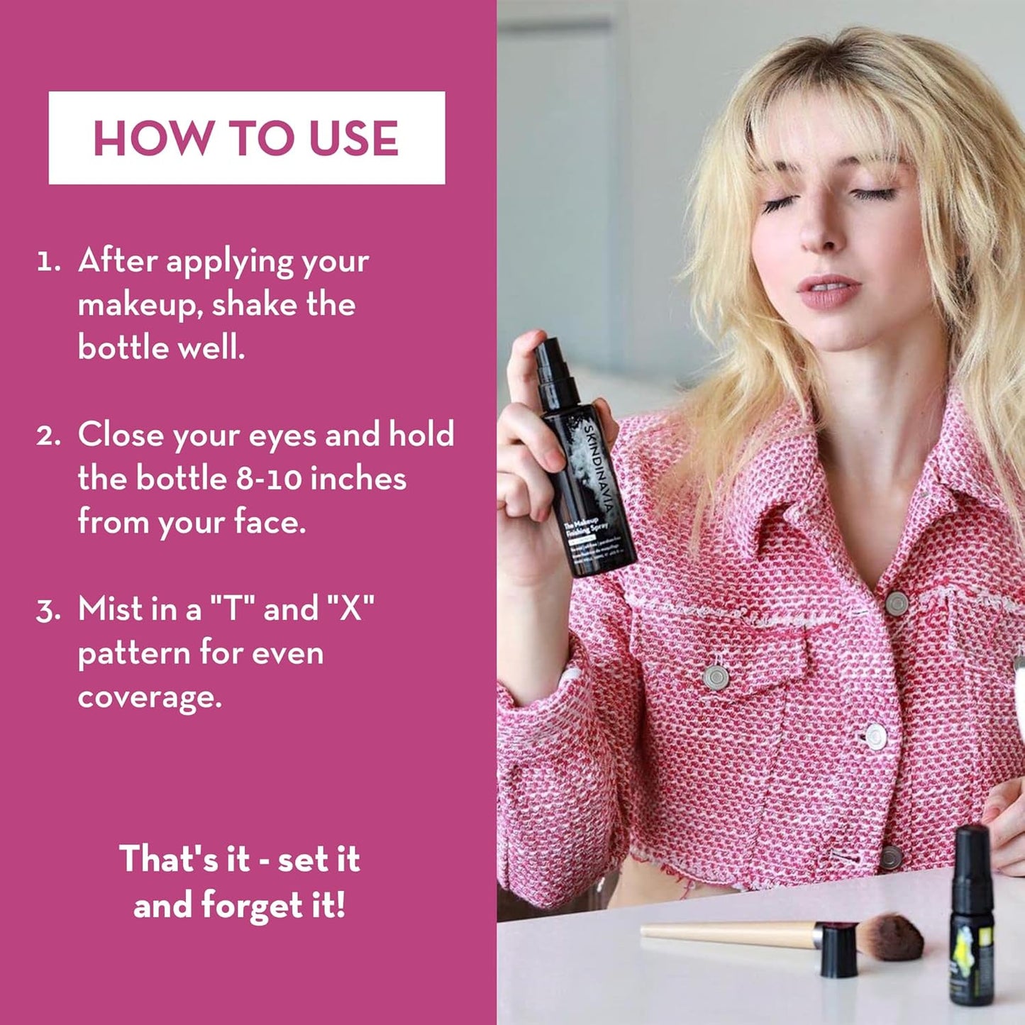 Skindinavia Makeup Finishing Spray - Long-Lasting All-Day Wear, Heat-Resistant & Waterproof, 4 Oz