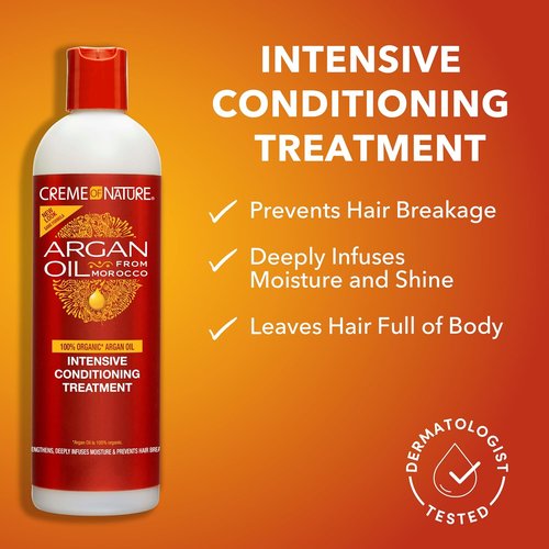 Creme of Nature Argan Oil Shampoo & Conditioning Treatment Set - Sulfate-Free Hydrating Duo, 2 x 12 oz