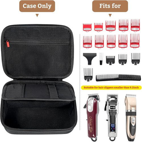 ProCase Hard Travel Case - Hair Clippers Organizer with Storage for Wahl, Andis, Hatteker & More - Black