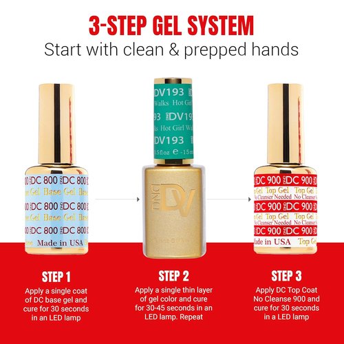 DND Diva Gel Polish Set - First Class Collection | UV/LED Gel & Air Dry Chip-Free Duo, 0.5 Fl Oz Each