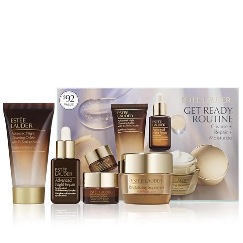 Estée Lauder Skincare Gift Set - 4-Piece Get Ready Routine | Cleanse, Repair & Moisturize