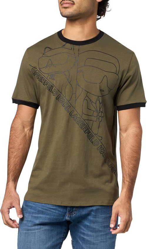Karl Lagerfeld Men's Graphic T-Shirt - Choupette Design | Stylish Crewneck Short Sleeve