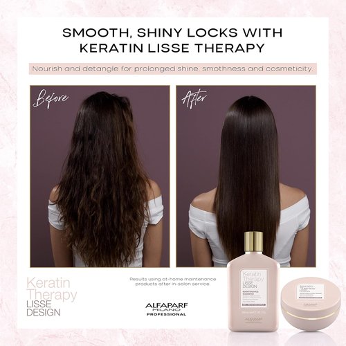 Alfaparf Milano Lisse Design Keratin Therapy Hair Mask - Deep Conditioning for Frizz Control & Moisture Retention | 6.7 oz