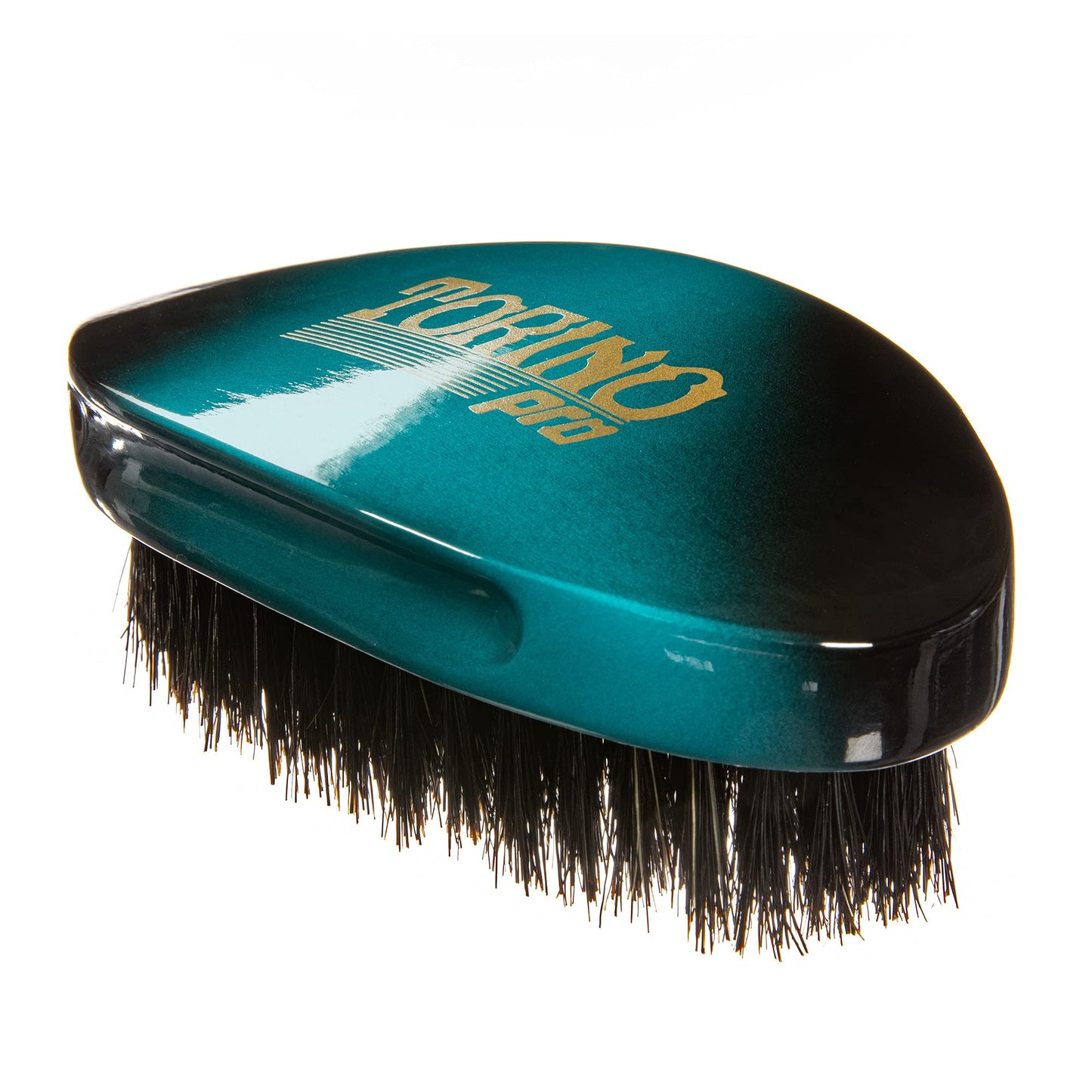 Torino Pro Curve #156 - Medium 100% Boar Bristle Curved Palm Brush for Laying 360 Waves, Use with Wave Cap or Durag - Luxury Wave Brush for Men