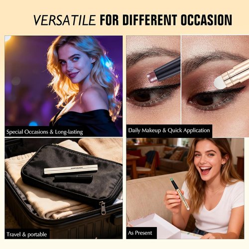 Regine Switzerland Burgundy Cream Eyeshadow Stick - Dual-Ended Long-Lasting Shimmer Pencil | Crease-Proof & Easily Blendable