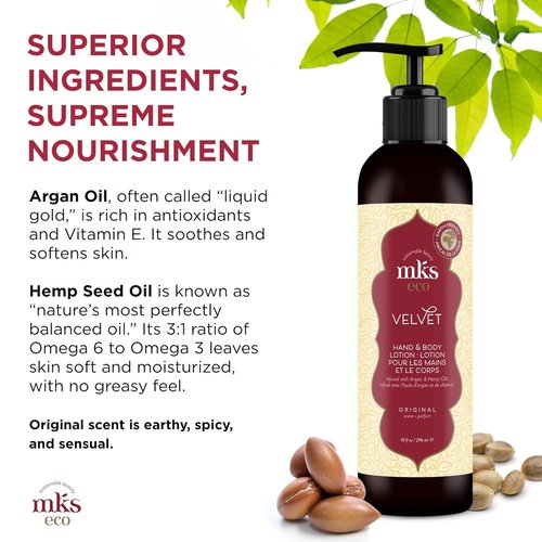 MKS Eco Velvet Hand & Body Lotion - Restores Skin Softness & Elasticity - 10 oz - Vegan & Cruelty Free