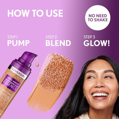 Covergirl Simply Ageless Skin Perfector Foundation - Tinted Skincare Makeup, Medium 40, Radiant Finish, 1.0oz