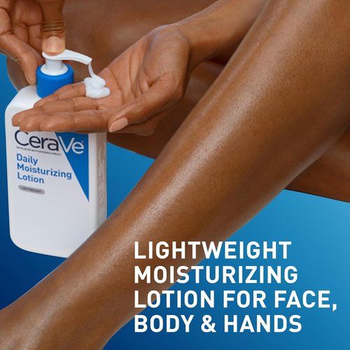 CeraVe Daily Moisturizing Lotion - Hydrating Body & Face Moisturizer with Hyaluronic Acid | 12 Oz, Fragrance-Free