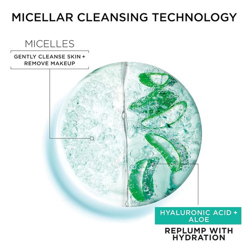 Garnier Micellar Water - Hydrating Facial Cleanser & Makeup Remover with Hyaluronic Acid | 13.5 Fl Oz (2 Count)