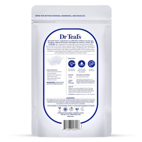 Dr Teal's Epsom Salt Magnesium Soak - Fragrance-Free Relaxation | 4 lbs for Stress Relief