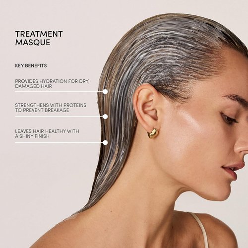OUAI Thick Hair Mask - Deep Conditioning Treatment with Almond & Olive Oil for Damaged Hair - 8 fl oz
