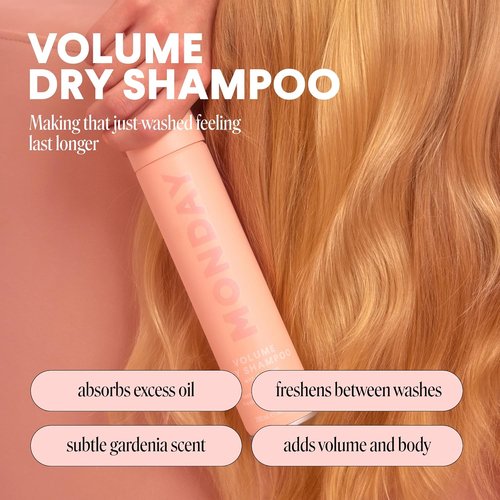 Monday Haircare Volume Dry Shampoo - Collagen-Infused, Oil-Absorbing for Thin & Fine Hair | 200 mL
