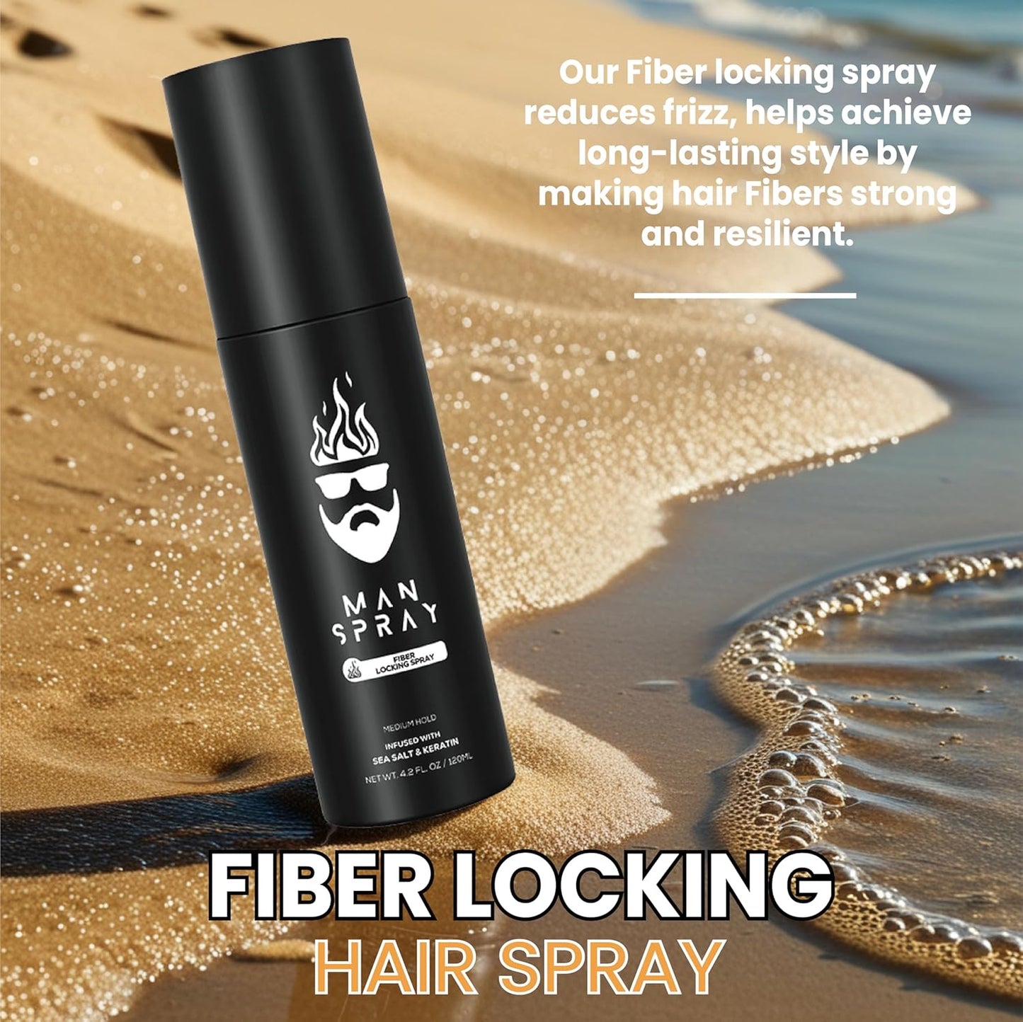 THE MAN KIT Hair Fiber Locking Spray - Sea Salt & Keratin Infused for Long-Lasting Hold