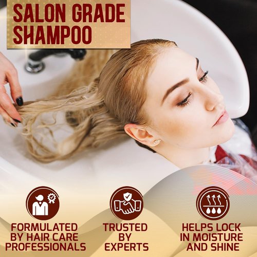 Moroccan Argan Oil Shampoo - Moisturizing Treatment for All Hair Types - Sulfate & Paraben Free - Salon Grade