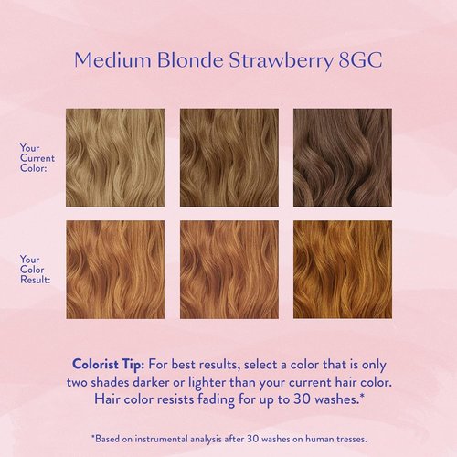 eSalon Permanent Hair Color Kit - Medium Blonde Strawberry | Professional Ammonia-Free Dye for 100% Gray Coverage