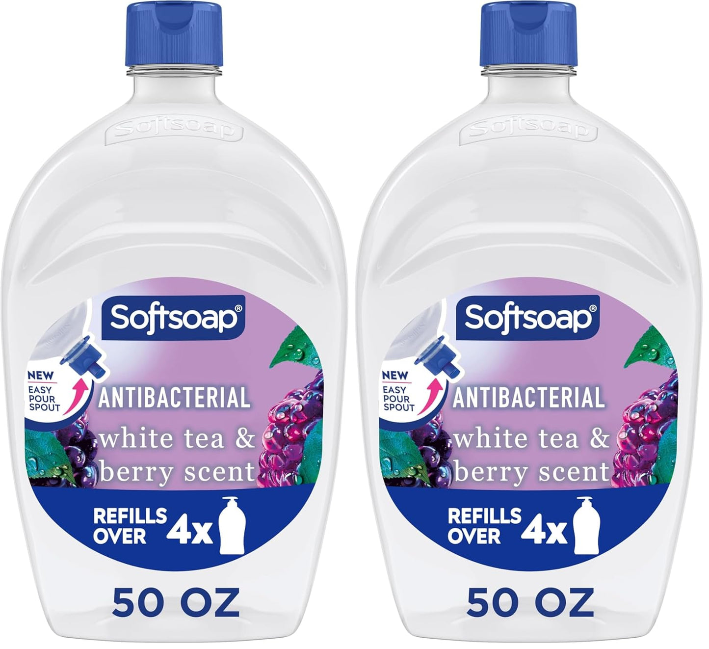 Softsoap Antibacterial Liquid Hand Soap - White Tea & Berry Scent | 50 fl oz Refill (Pack of 2)