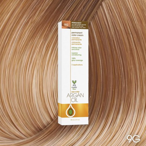 One N' Only Permanent Hair Color - Argan Oil Infused Dye for Rich Tones & Gray Coverage - 9G Very Light Golden Blonde (3 oz)
