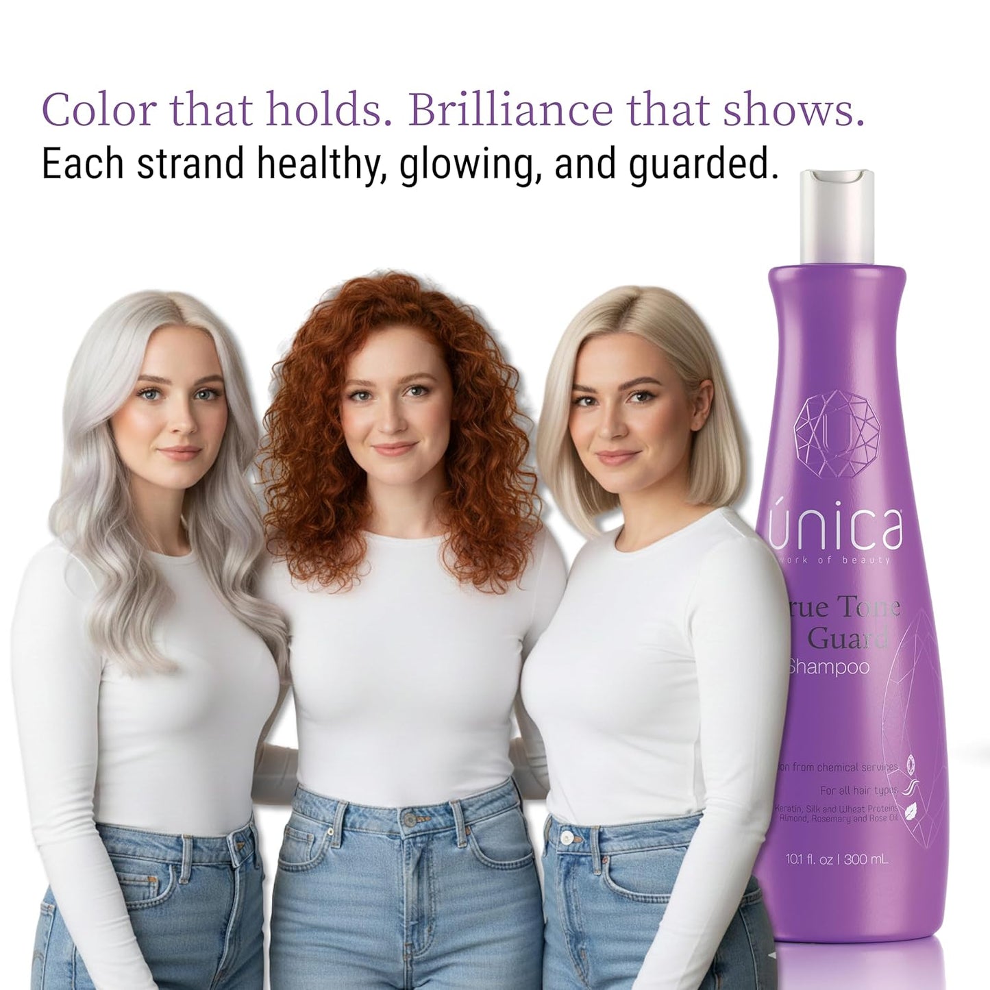 UNICA True Tone Guard Color-Safe Shampoo - Strengthen & Shine with Soy Protein & Botanical Extracts - 10 oz