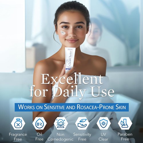 Clear Choice Sunscreen SPF 45 - Oil-Free, Zinc Oxide Formula, Water-Resistant, 4oz | No White Cast