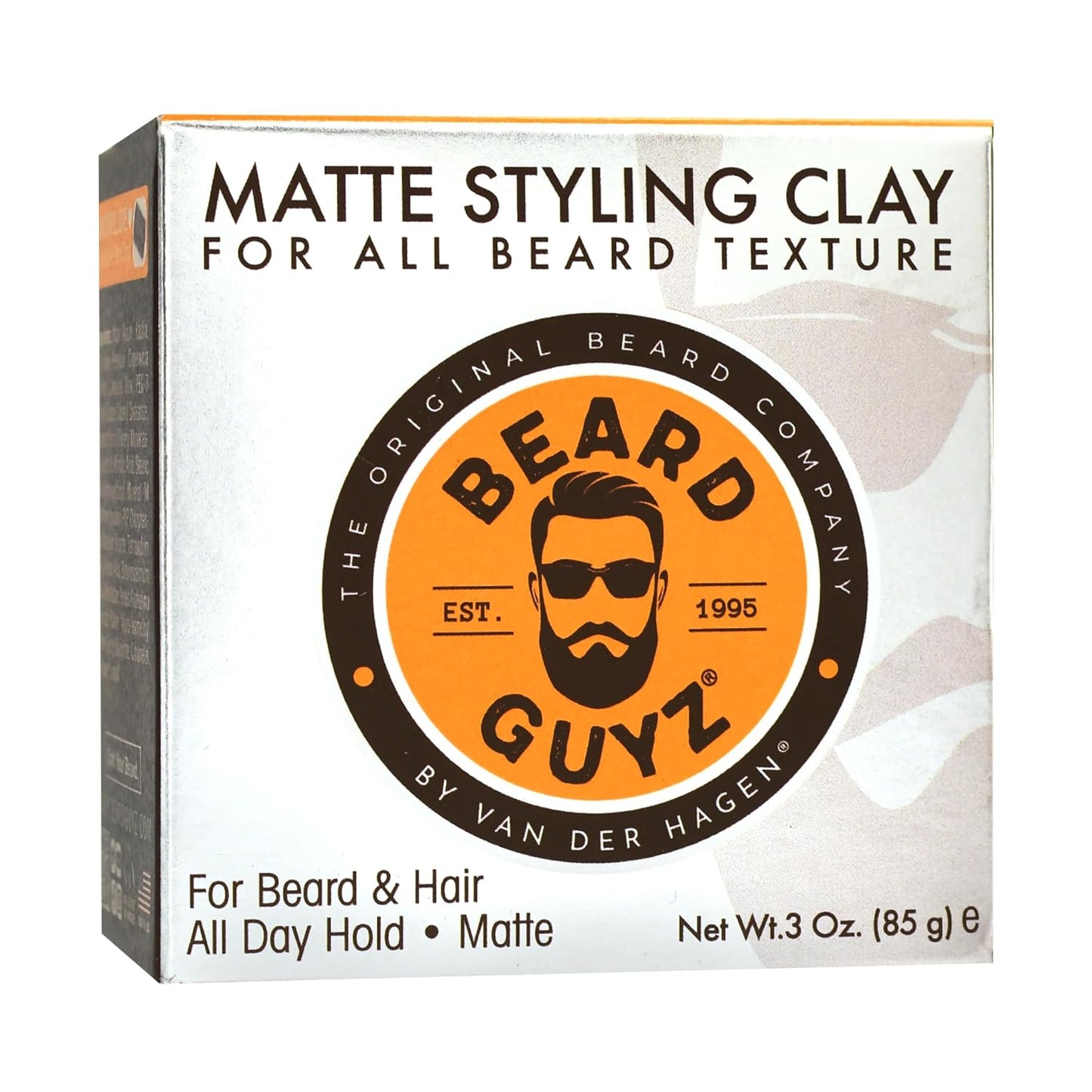 Beard Guyz Matte Styling Clay - Strong Hold for Beard & Hair - Natural Texture & Matte Finish, 3 oz