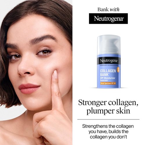 Neutrogena Collagen Bank Face Moisturizer - Anti-Aging Cream with SPF 30 & Micro-Peptides | 2 fl oz + Hydro Boost Cleanser 0.5 oz
