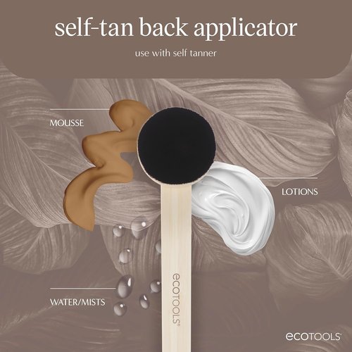 EcoTools Good Tan Self-Tan Back Applicator - Long Handle Brush for Effortless Sunless Tanning | Eco-Friendly & Vegan