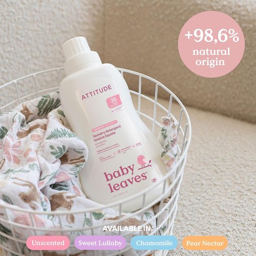ATTITUDE Baby Laundry Detergent - EWG Verified Plant-Based Formula | Sweet Lullaby, 35 Loads, 35.5 Fl Oz