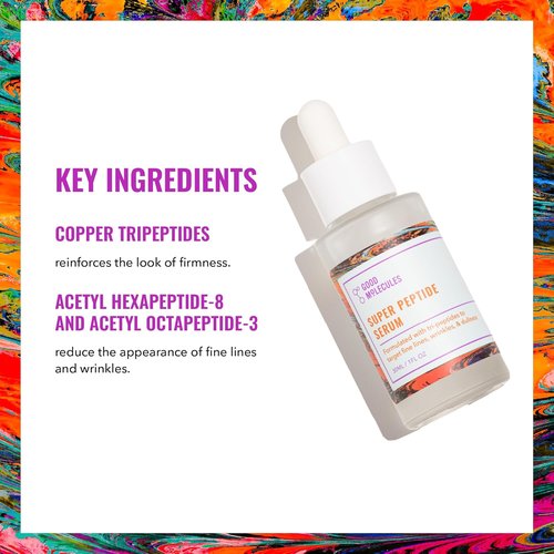 Good Molecules Super Peptide Serum - Anti-Aging Facial Serum with Peptides & Copper Tripeptides for Plump, Firm Skin