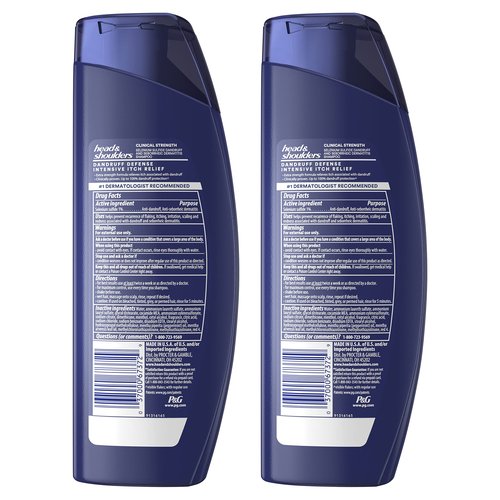 Head & Shoulders Anti-Dandruff Shampoo with 1% Selenium Sulfide, Clinical Strength Intensive Itch Relief Twin Pack, Seborrheic Dermatitis Relief, Itch Relief, 13.5 fl oz Each