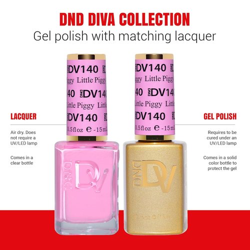 DND Diva Gel Polish Set - Soda Poppin Collection | UV/LED Gel & Air Dry Nail Lacquer Duo, 0.5 Fl Oz Each