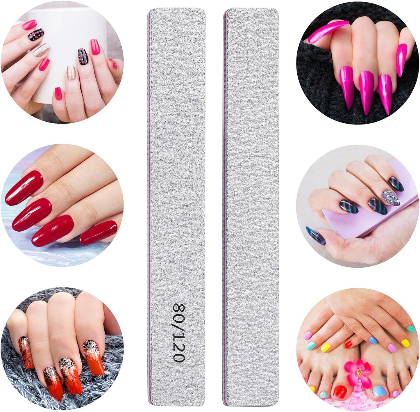 Skiennix Nail Files - 25 Pcs Double-Sided Emery Boards for Acrylic Nails | Professional Manicure Tools