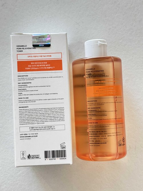 Genabelle PDRN Rejuvenating Toner - Deep Hydration & Skin Barrier Support with PDRN, Panthenol, Hyaluronic Acid - Soft & Glowing Skin - 10.14 fl.oz/300ml