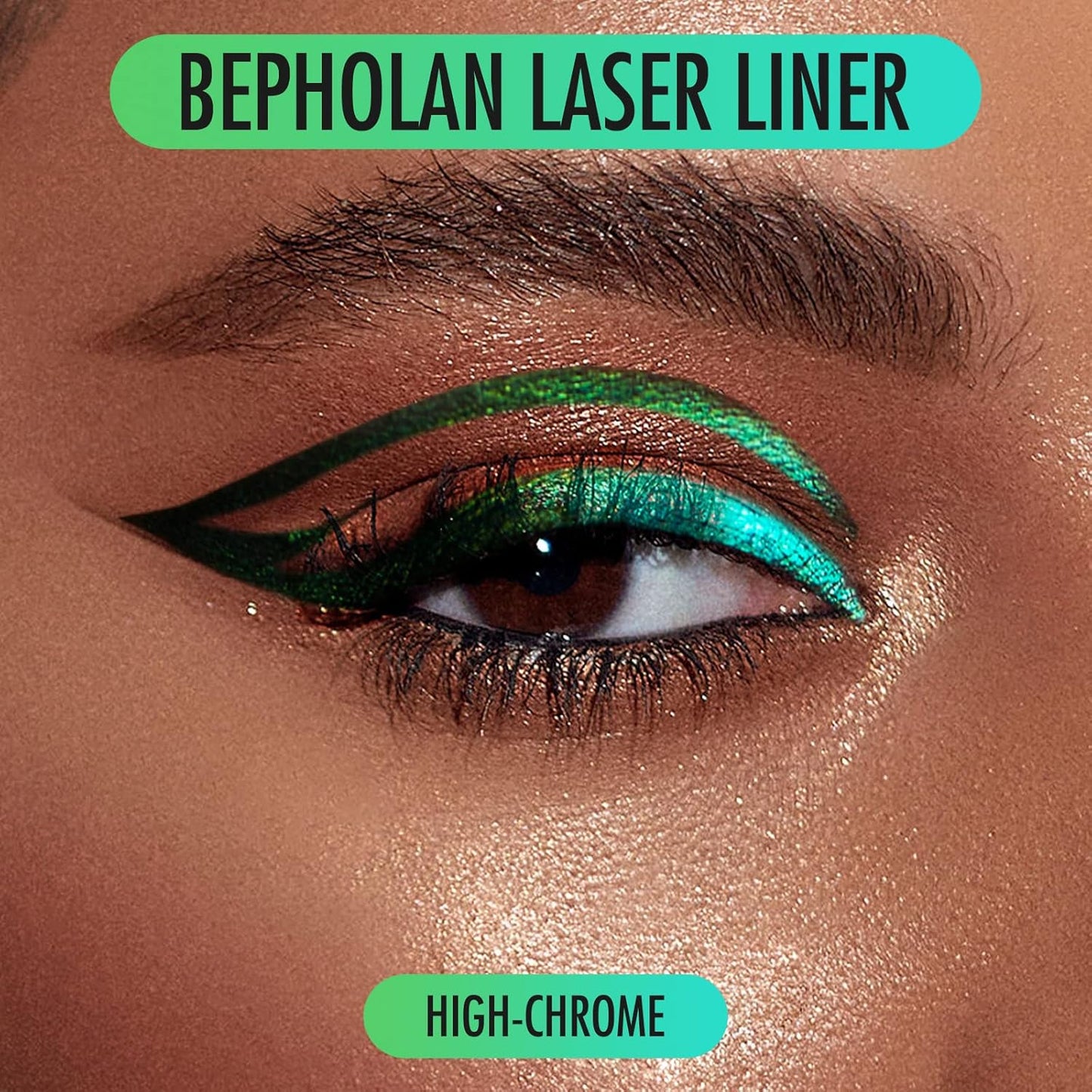 BEPHOLAN Chameleon Metallic Green Eyeliner Pencil - Waterproof, Smudge-Proof & Long-Lasting 24h