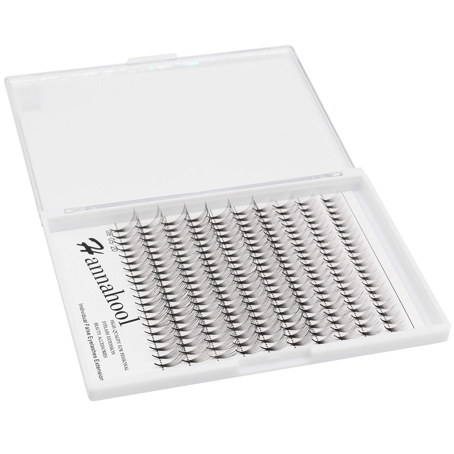 Hannahool 14D premade fans eye lashes D Curl thickness 0.07mm mixed 8-10-12-14mm/10-12-14-16mm/12-13-15-16mm/12-14-16mm/14-15-16mm Individual False Eyelashes Cluster (12-13-15-16MM)