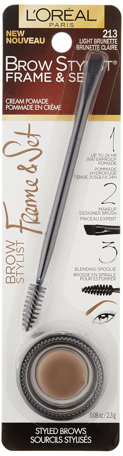 L'Oreal Paris Brow Stylist Frame and Set, Warm Brunette, 0.08 oz.